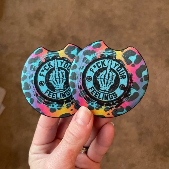 F Your Feelings Car Coaster Set | Car Accessories - Picture 5 of 13